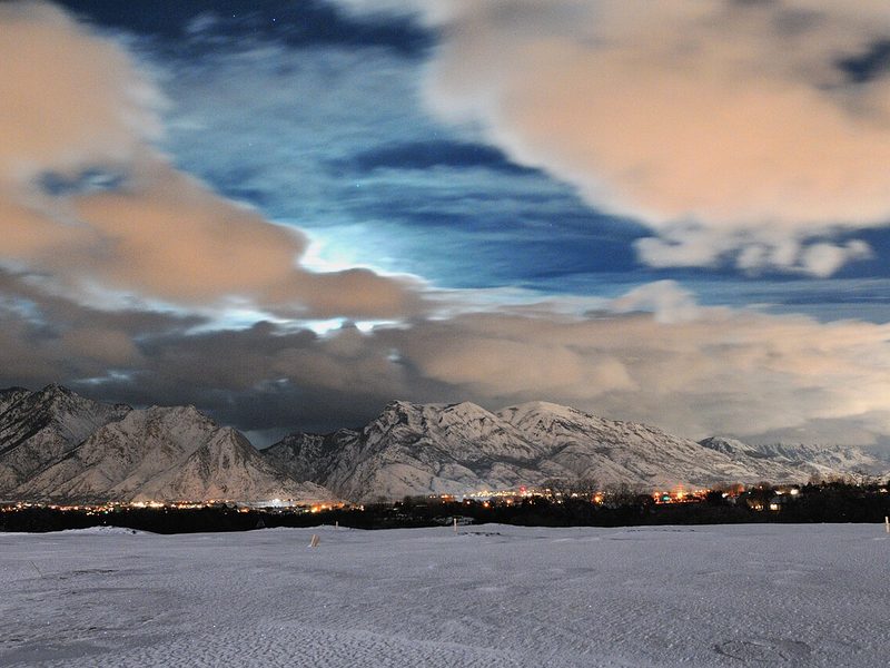 Highland, Utah with Mount Timpanogos and foothill neighborhoods
