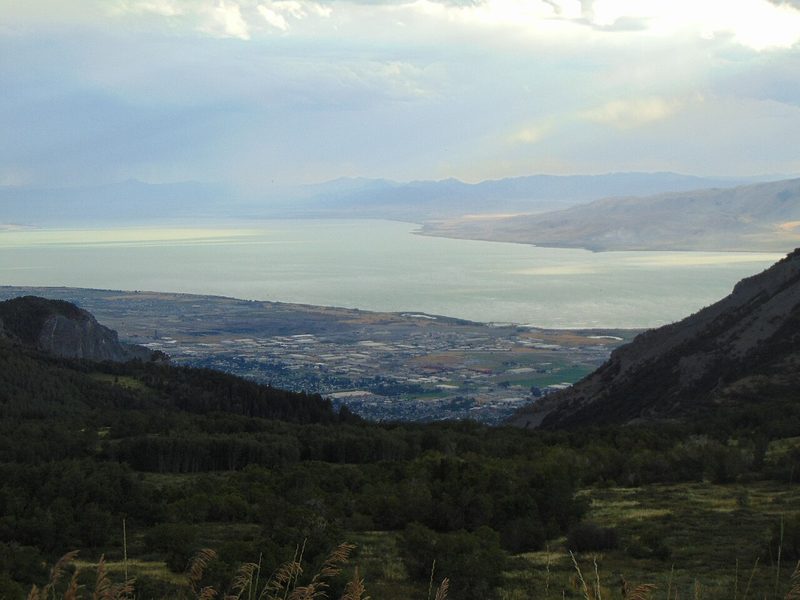 Lindon and Utah Lake viewed from Mount Timpanogos, Utah