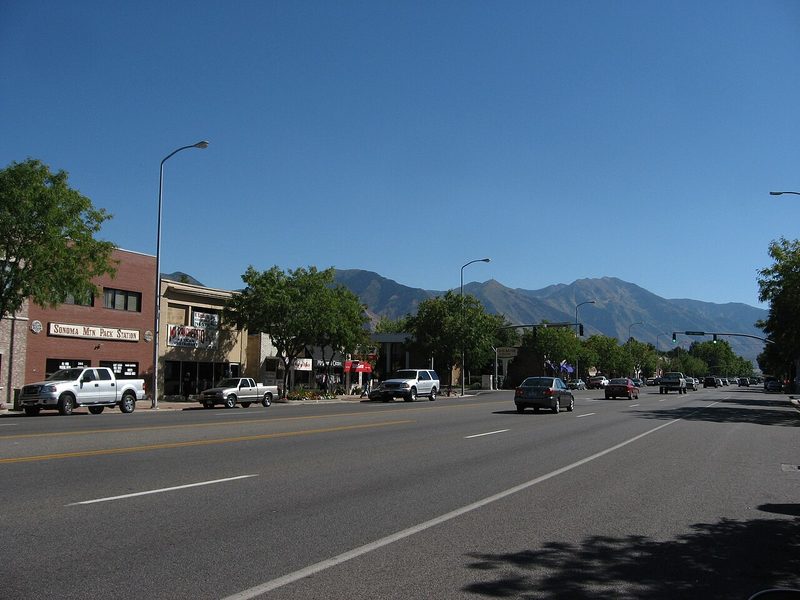 Spanish Fork, Utah with mountains beyond